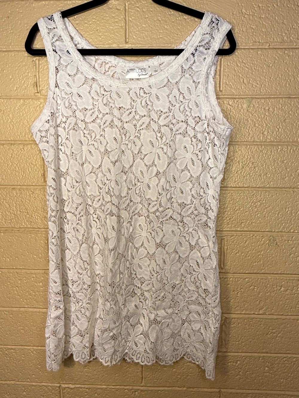 Attitudes by Renee White Floral Lace Camisole Tank
